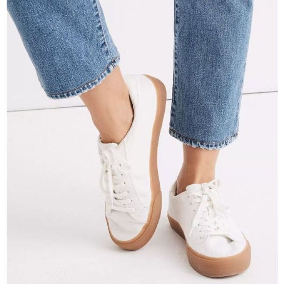 Madewell Shoes - Madewell Sidewalk Lowtop White Canvas sneakers size 6.5